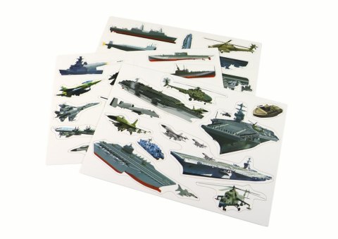 Zestaw Edukacyjnych Puzzli Magnetycznych Z Motywem Statków Militarnych LEAN Toys