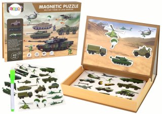 Zestaw Edukacyjnych Puzzli Magnetycznych Z Motywem Wojny Lądowej LEAN Toys