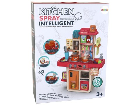 Zestaw Kuchenny Interaktywna Kuchnia Na Baterie 63 cm 42 El. Granatowa LEAN Toys