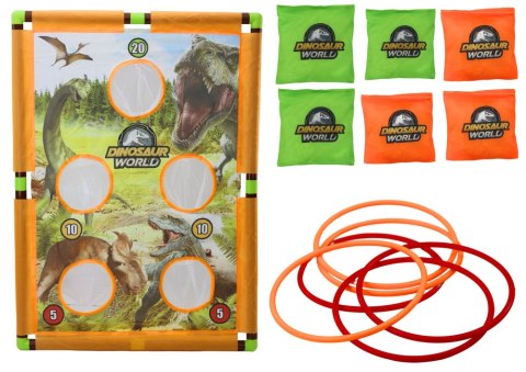 Gra Zręcznościowa Rzut Woreczkiem Obręczą 2w1 Plansza Dinozaury LEAN Toys