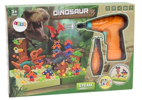 Klocki Puzzle Konstrukcyjne 3D DIY Dinozaury Rozkręcanie Wiertarka LEAN Toys