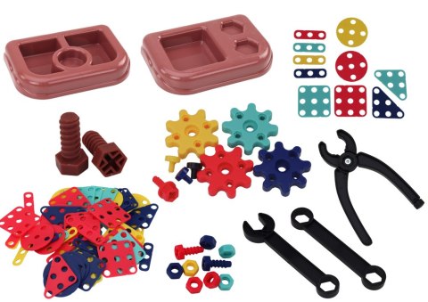 Klocki Puzzle Konstrukcyjne 3D W Skrzynce DIY Rozkręcanie Wiertarka LEAN Toys