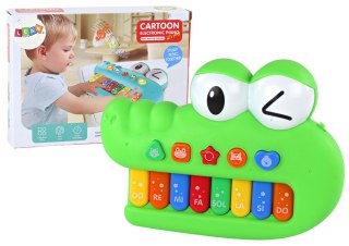 Organki Pianinko Edukacyjne Muzyczne Krokodyl Zielony Dźwięki Światła LEAN Toys