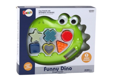 Sorter Dinozaur Sensoryczny Grający Melodie Układanka Dla Najmłodszych LEAN Toys