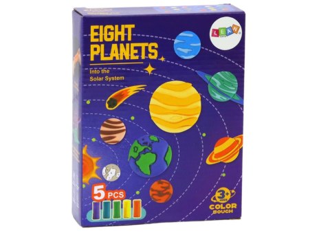 Zestaw Plastyczny Ciastolina 8 Planet Foremki 5 Kolorów LEAN TOYS