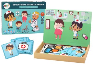 Zestaw Puzzle Magnetyczne w Skrzynce Szpital Doktor LEAN Toys