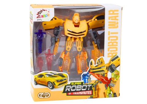 Auto-Robot 2w1 Transformacja Sportowy Żółty LEAN Toys