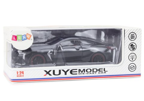 Auto Sportowe Metalowe Napęd Frykcyjny Otwierane Elementy 1:24 Czarne LEAN Toys