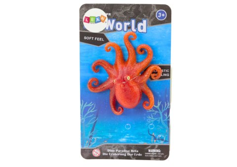 Figurka Gumowa Ośmiornica Pomarańczowa Sea World LEAN TOYS