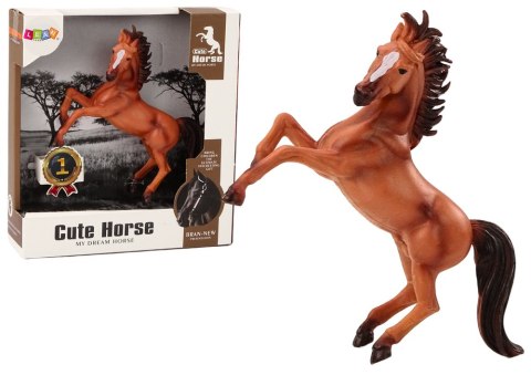 Figurka Konia Brązowy Koń Stojący Stajnia Farma Cute Horse LEAN TOYS