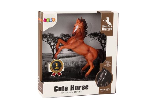 Figurka Konia Brązowy Koń Stojący Stajnia Farma Cute Horse LEAN TOYS