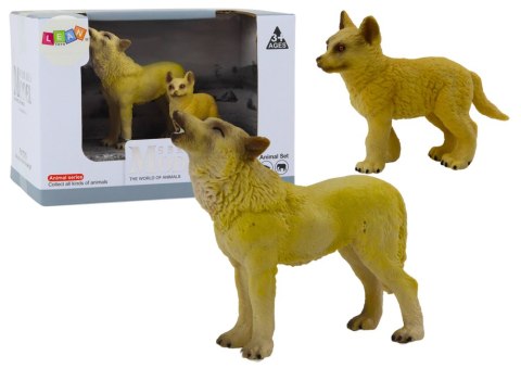 Figurki Dorosły Wilk 9 cm oraz Młody Wilk 6,5 cm LEAN TOYS