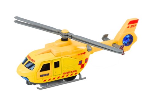 Helikopter Ratunkowy Policyjny Strażacki Metalowy Napęd Otwierane Drzwi LEAN Toys