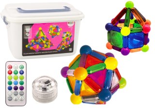 Klocki Magnetyczne Z Podświetleniem W Pudełku 154 Elementy LEAN Toys