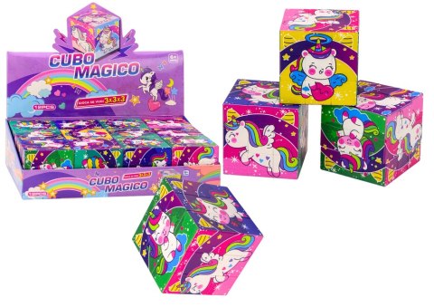 Magiczna Kostka Układanka Edukacyjna Jednorożce Puzzle Gra Logiczna LEAN TOYS