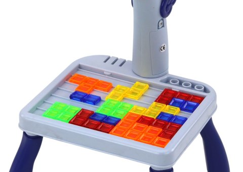 Mini Projektor Stolik Tetris 2w1 Jednorożec Niebieski LEAN Toys