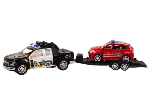 Policyjny Zestaw Auto Pickup Terenowe Laweta Przyczepa Policja LEAN Toys