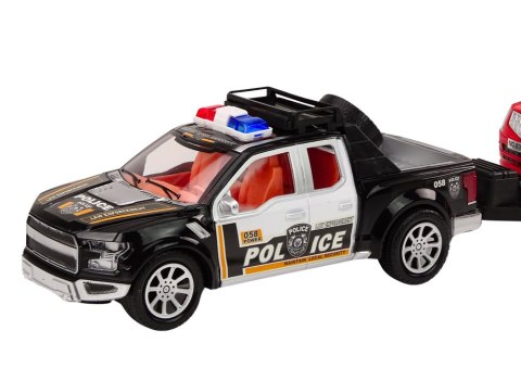 Policyjny Zestaw Auto Pickup Terenowe Laweta Przyczepa Policja LEAN Toys