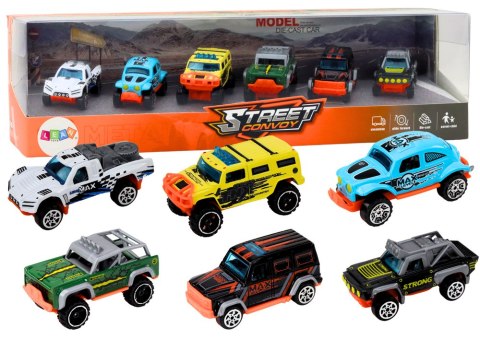 Zestaw Metalowych Autek Terenowych 1:64 6 sztuk LEAN Toys