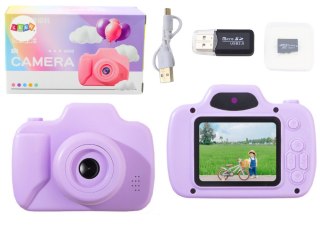 Aparat Dla Dzieci Zdjęcia Nagrywanie Gry Karta Pamięci 64GB Fioletowy LEAN Toys