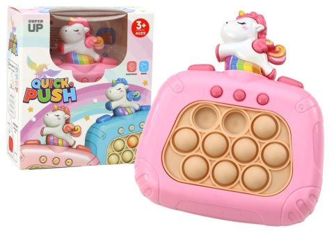 Gra Sensoryczna Jednorożec Pop It Na Baterie Światła Dźwięki Różowa LEAN Toys