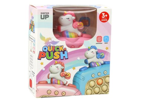 Gra Sensoryczna Jednorożec Pop It Na Baterie Światła Dźwięki Różowa LEAN Toys