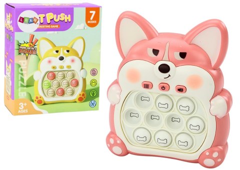 Gra Zręcznościowa Konsola Pop-It Lisek 7 Trybów Gry Różowy Sensoryczna LEAN Toys