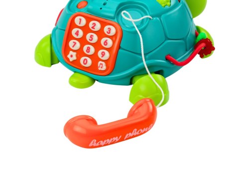 Interaktywny Żółw Edukacyjny Telefon 6w1 Światła Dźwięki Zielony LEAN Toys