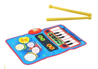 Mata Muzyczna 2w1 Interaktywna Perkusja Pianinko Pałeczki LEAN Toys