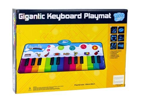 Mata Taneczna Edukacyjna Tęczowe Pianinko Instrumenty 10 Melodii LEAN Toys