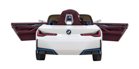 Autko BMW i4 na akumulator dla dzieci Biały + Wolny Start + EVA + Ekoskóra + Audio LED + Pilot