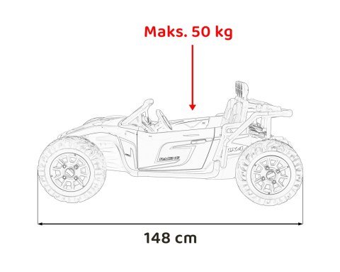 Auto Buggy Racing 5 na akumulator dla dzieci Czarny + Silniki 2x200W + Pilot + Audio LED + Wolny Start