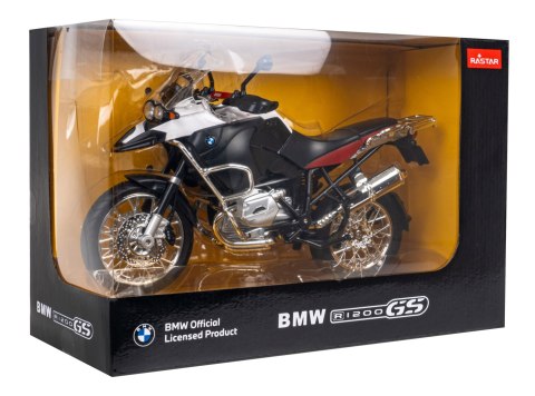 Motocykl BMW R 1200 GS biały RASTAR model 1:9 Metalowa karoseria