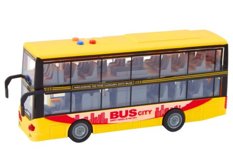 Autobus Piętrowy 1:16 Światła Dźwięki Napęd Żółty LEAN Toys