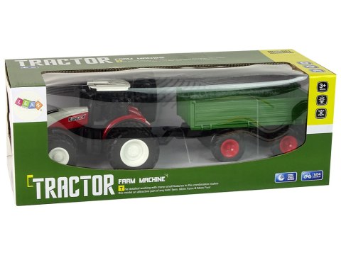 Traktor Zdalnie Sterowany z Przyczepą 1:24 Czerwony Zielony LEAN Toys