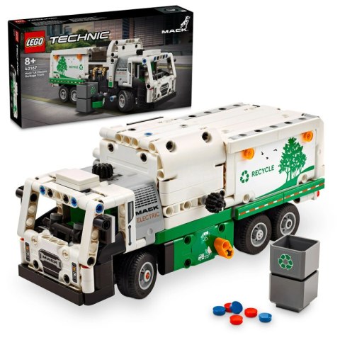 Klocki LEGO TECHNIC Śmieciarka MACK® LR ELECTRIC 503 Elementy 42167 LEGO