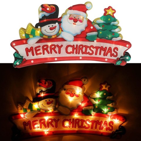 Lampki LED wisząca dekoracja okna świąteczna Merry Christmas XXL 45cm Kik Sp. z o. o. Sp. k.