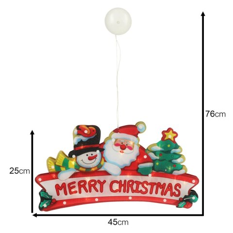 Lampki LED wisząca dekoracja okna świąteczna Merry Christmas XXL 45cm Kik Sp. z o. o. Sp. k.