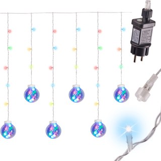 Lampki LED kurtyna kule wiszące świąteczne choinkowe 3m 108LED multikolor ze złączem 8 trybów świecenia Kik Sp. z o. o. Sp. k.