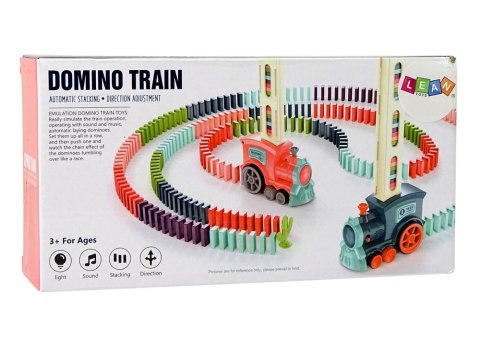 Interaktywna Lokomotywa Pociąg Układająca Domino Dźwięk LEAN Toys