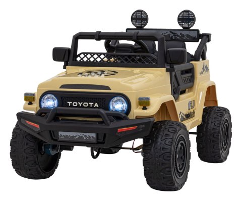 Toyota FJ Cruiser dla dzieci Beżowy + Pilot + Napęd 4x4 + Audio LED + EVA + Wolny Start