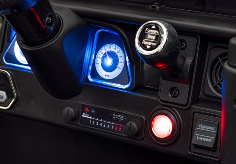 Toyota FJ Cruiser dla dzieci Czarny Liście + Pilot + Napęd 4x4 + Audio LED + EVA + Wolny Start