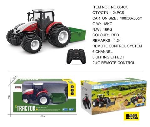 Traktor Czerwony R/C + Akcesoria