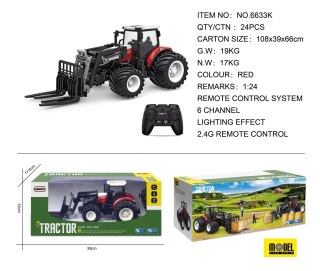 Traktor Czerwony R/C Z Turem