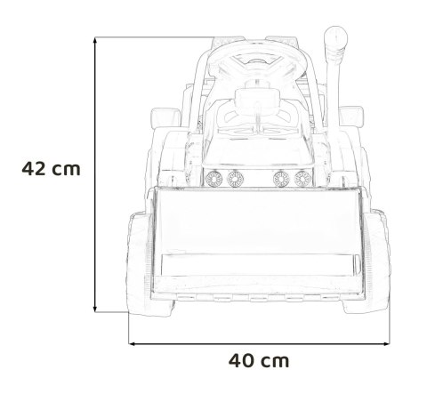 Traktor Spychacz G320 dla najmłodszych dzieci Czerwony + Ruchoma łyżka + Melodie + Klakson + Światła LED