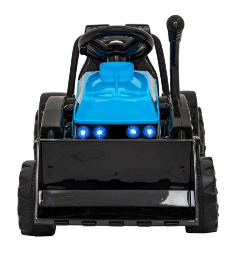 Traktor Spychacz G320 dla najmłodszych dzieci Niebieski + Ruchoma łyżka + Melodie + Klakson + Światła LED