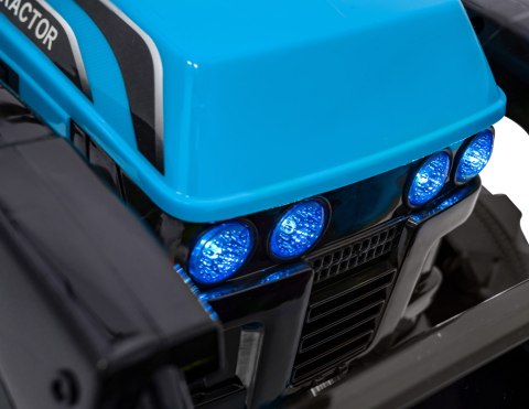 Traktor Spychacz G320 dla najmłodszych dzieci Niebieski + Ruchoma łyżka + Melodie + Klakson + Światła LED