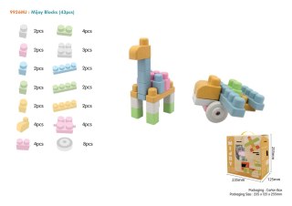 Klocki BIO dla dzieci 18m+ Duży zestaw 43 el. + Pastelowe kolory + Okrągłe brzegi + Biotworzywo