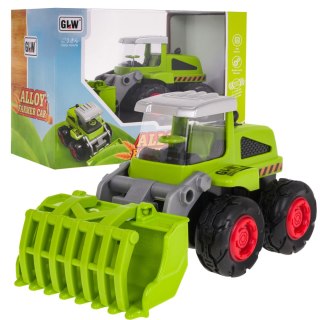 Metalowy Traktor z Ładowaczem przednim dla dzieci 3+ Model 1:55 Ruchomy Ładowacz + Gumowe opony + Napęd na tył