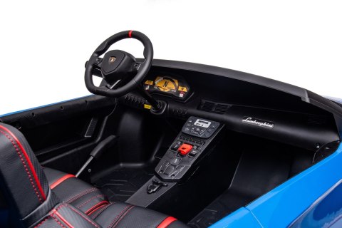 Lamborghini Aventador SV na akumulator dla 2 dzieci Niebieski + Silnik bezszczotkowy + Pompowane koła + Audio LED